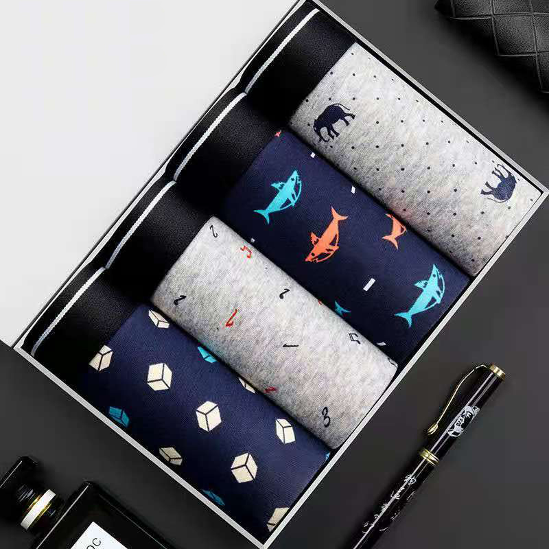 Multi Pack Underwear - 4 개/몫 복서 반바지 남자 속옷