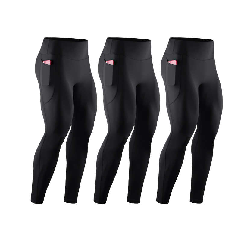 Compression Long Pant - 3 Pcs 남성용 하이 웨이스트 압축