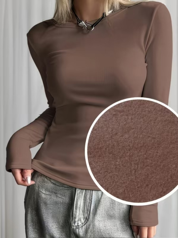 Base Layer Top - 여성용 양털 안감 베이스 레이어 셔츠