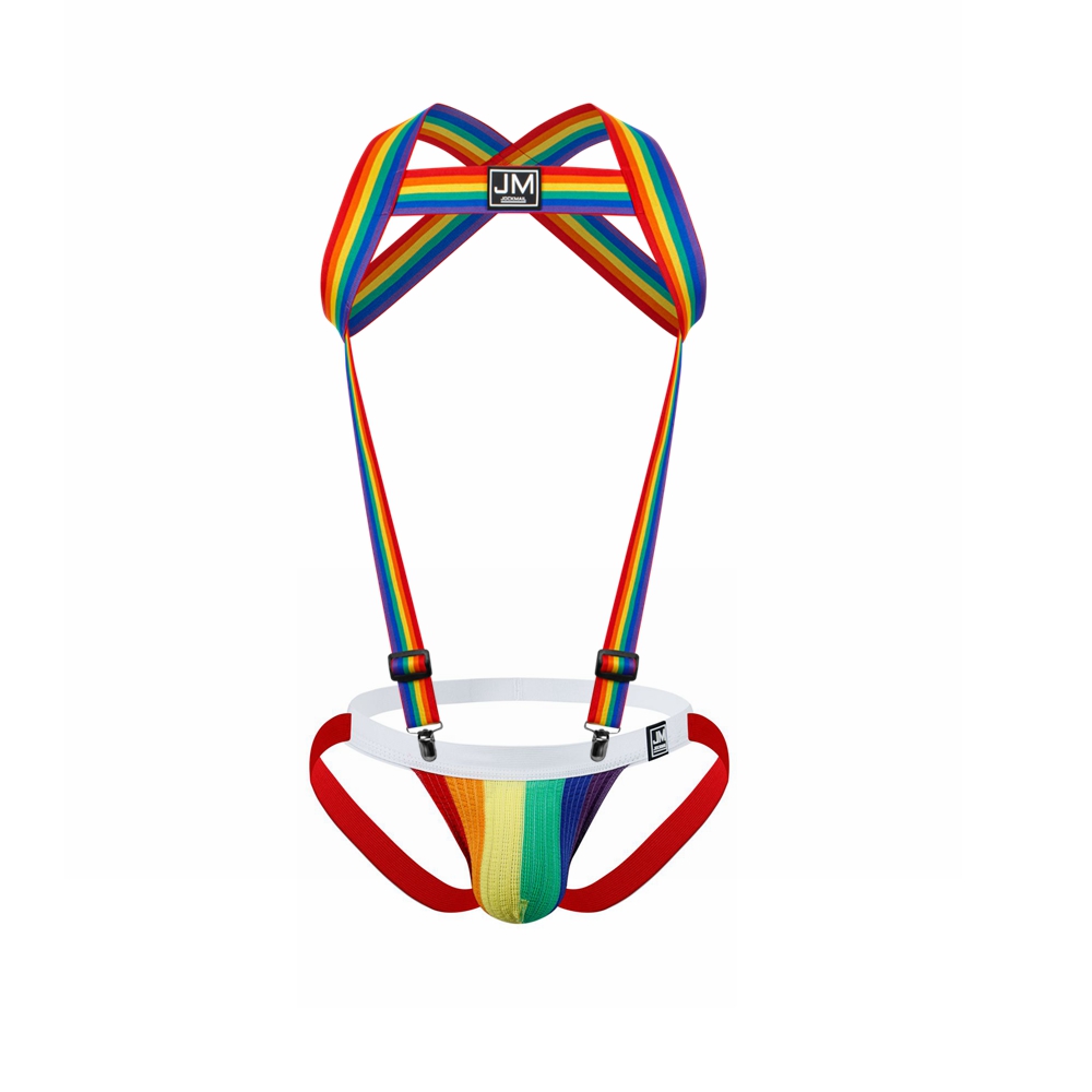 Jockstrap Athletic - 레인보우 바디 하네스 조절 가능한 탄성