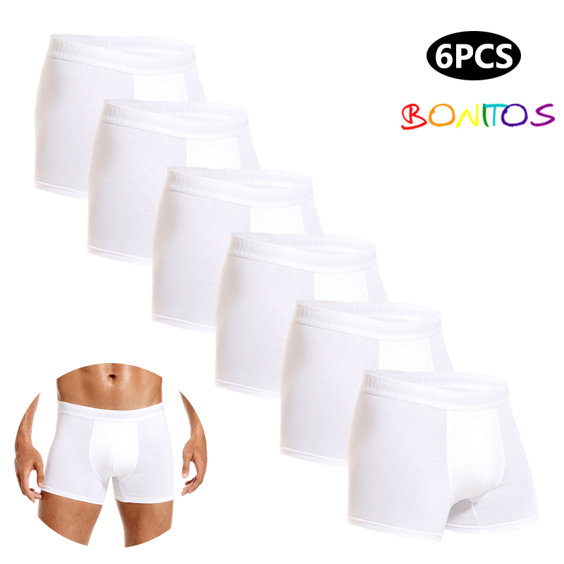 6pcs 화이트 남자 팬티 코 튼 복서 남자 속옷 팩  - Multi Pack Underwear 리뷰 및 가격