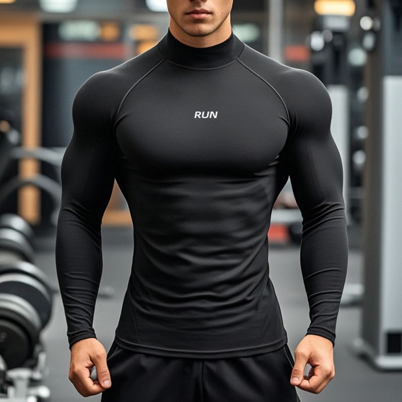 남성용 러닝 터틀넥 빠른 건조 긴팔 티셔츠 봄 가을 압 - T Shirt Tight Fit 리뷰 및 가격