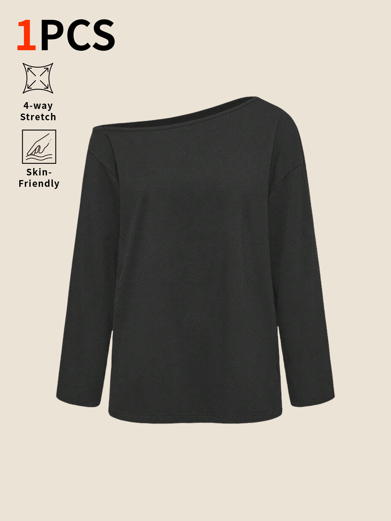 약간 경사진 어깨라인의 솔리드 컬러 루즈핏 긴팔 상의  - Base Layer Top 리뷰 및 가격
