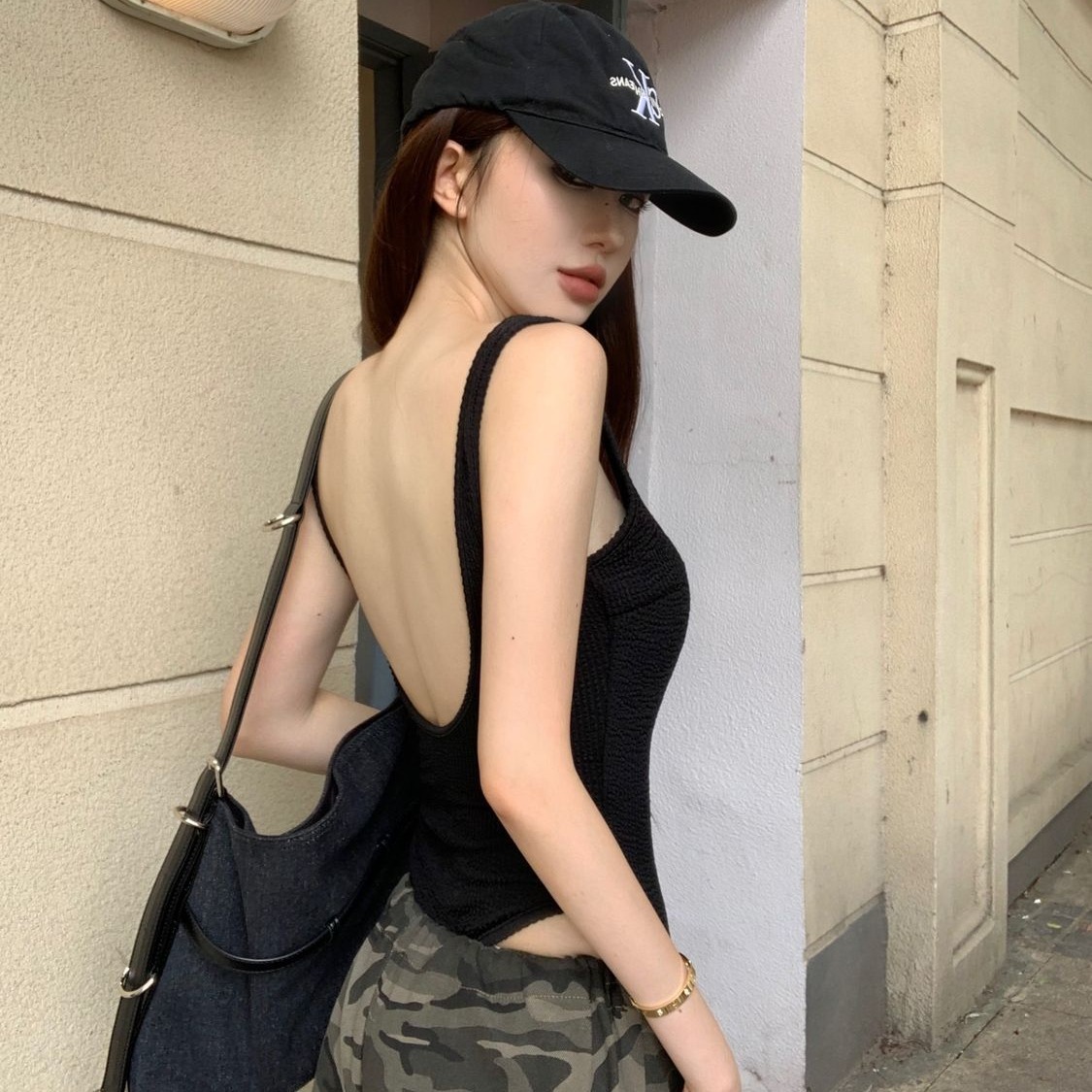 블랙 스트랩 바디수트 섹시한 백리스 리브 바디수트 롬퍼 - Tank Top Ribbed 리뷰 및 가격