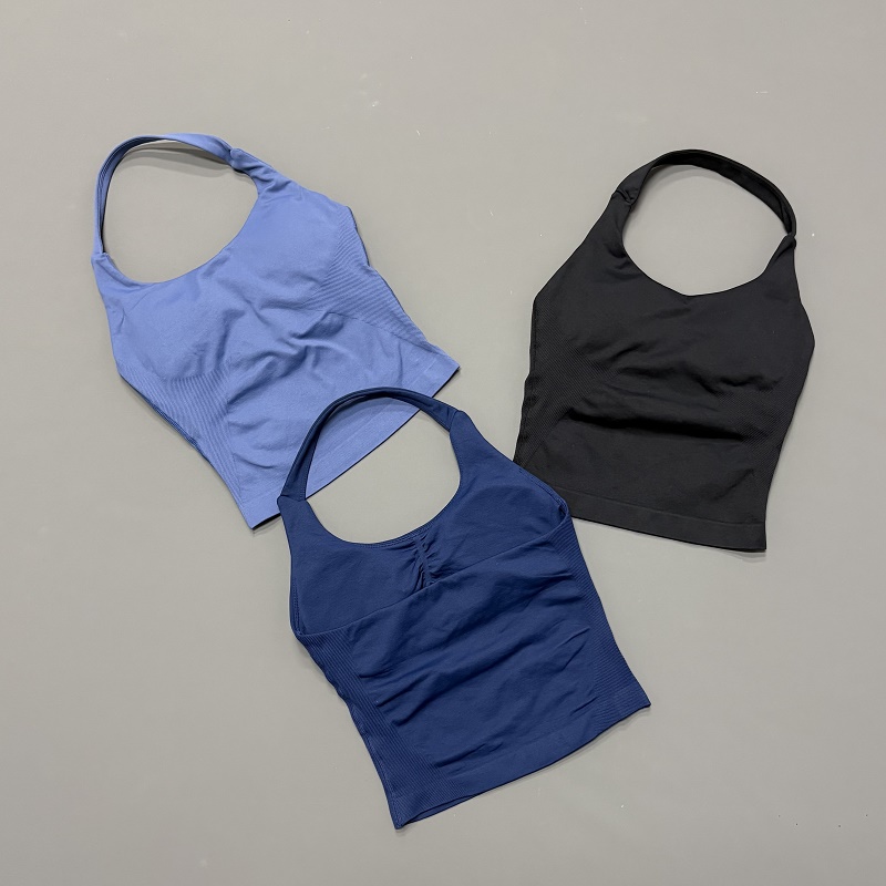 여성용 홀터넥 스포츠탑 심리스 요가 탱크탑 내장 패드형 - Suspender Tank Top 리뷰 및 가격