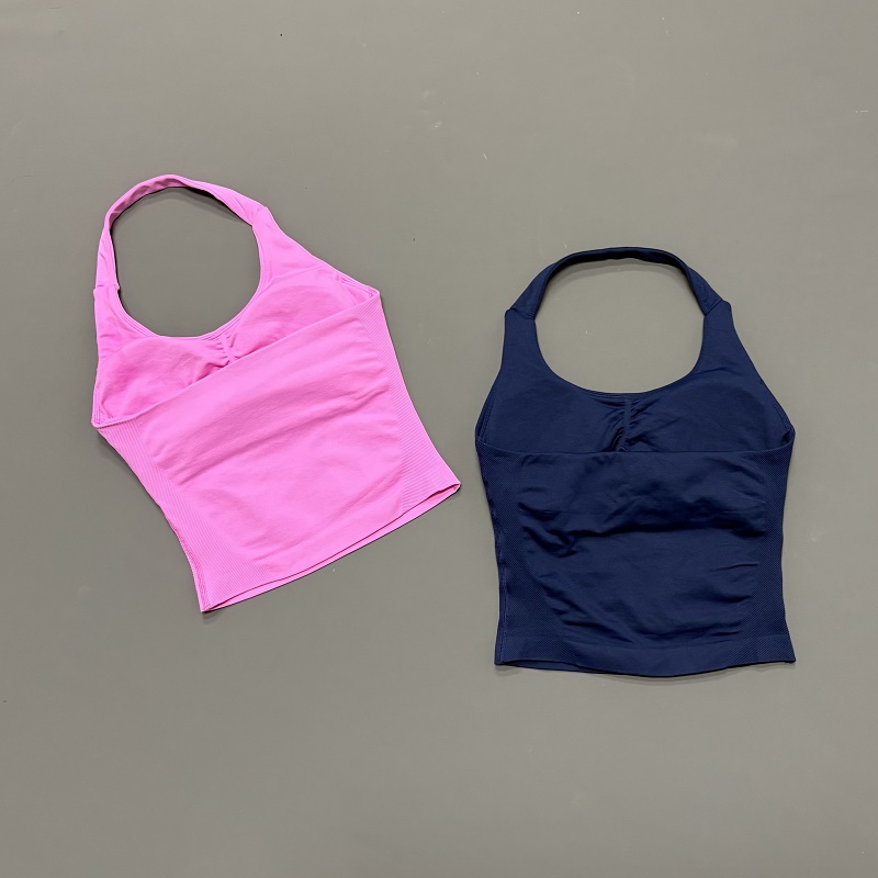 여성용 홀터넥 스포츠탑 심리스 요가 탱크탑 내장 패드형 - Suspender Tank Top 리뷰 및 가격