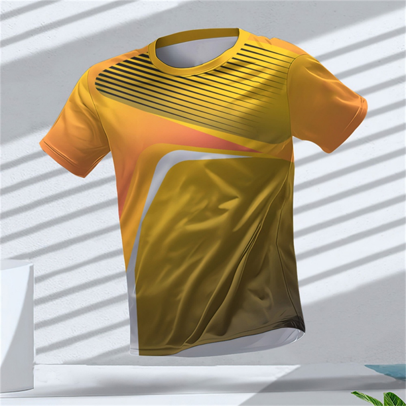 남성 스포츠 반팔 티셔츠 속건성 고탄력 오렌지 그라데이 - T Shirt Tight Fit 리뷰 및 가격