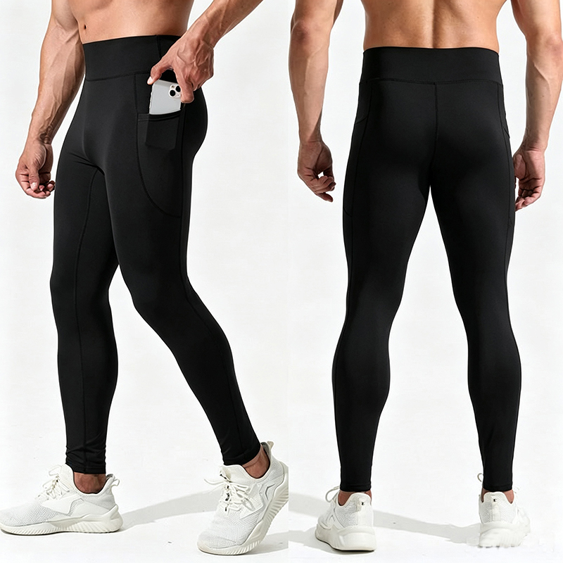 3 Pcs 남성용 하이 웨이스트 압축 러닝 바지 (포켓 - Compression Long Pant 리뷰 및 가격
